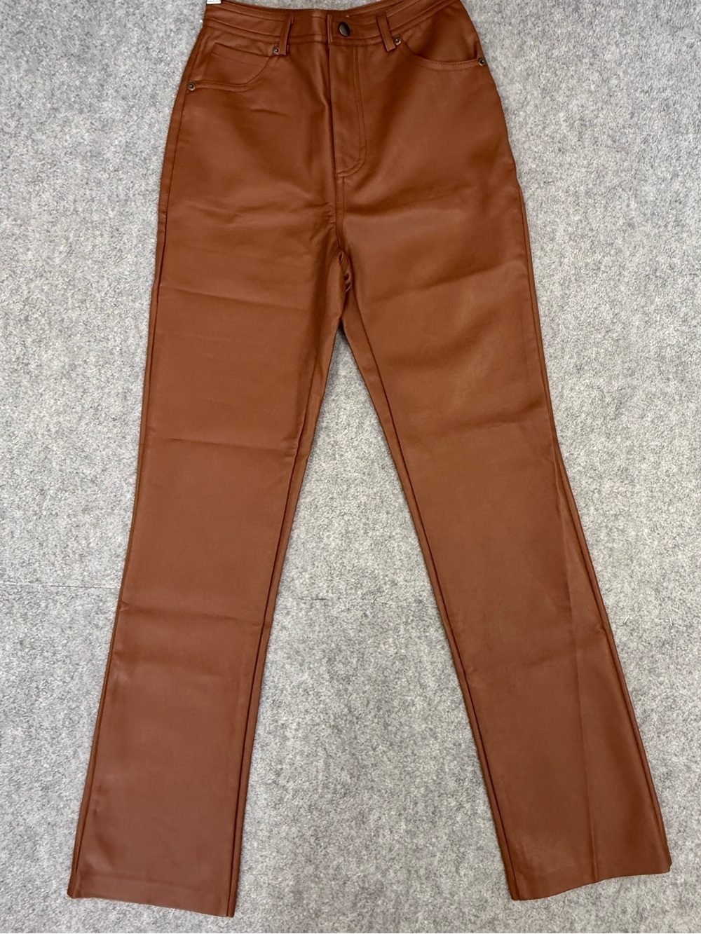 Steve Madden Faux Leather High Waisted Pants Cognac Brown NWT Size 27